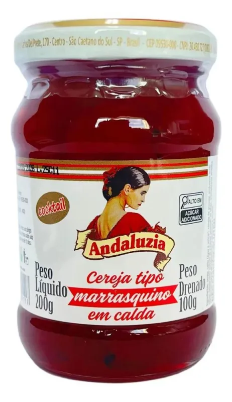 Cereja Em Calda Ao Marrasquino Com Talo 200g - Não Informado