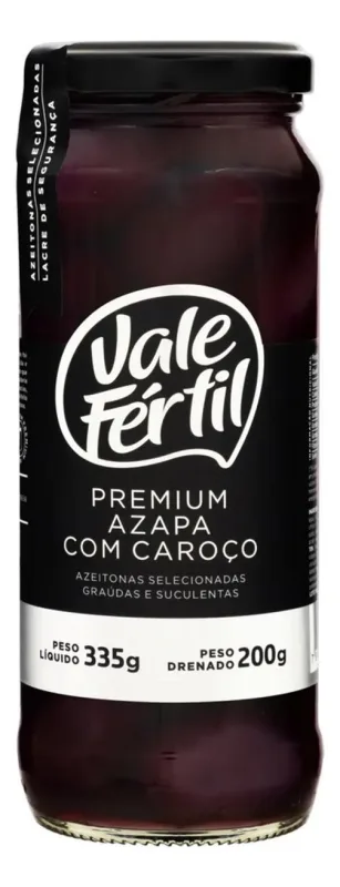 Azeitona Preta Em Conserva Azapa Com Caroço Vale Fértil Prem - Não Informado - Mercearia