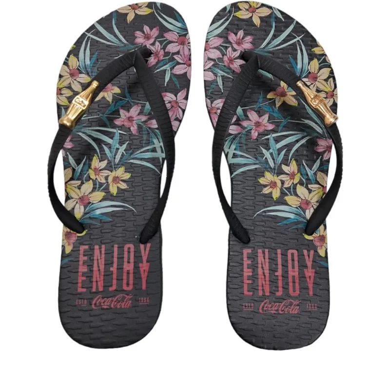 Sandália Chinelo Feminino Coca Cola Bunter Garten Preto