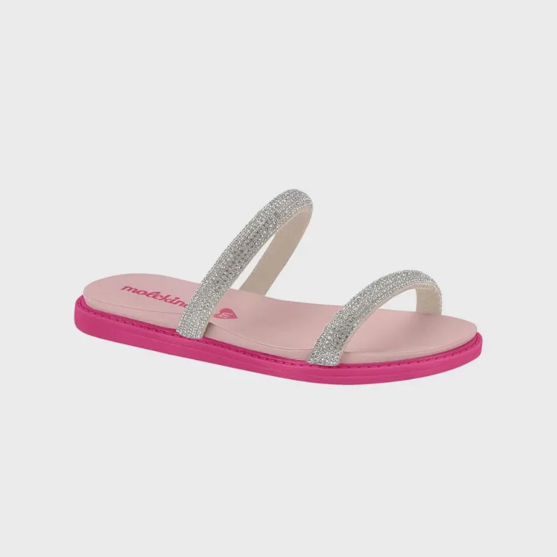 Chinelo Infantil Feminino Cristal Creme Pink Molekinha 2312.255