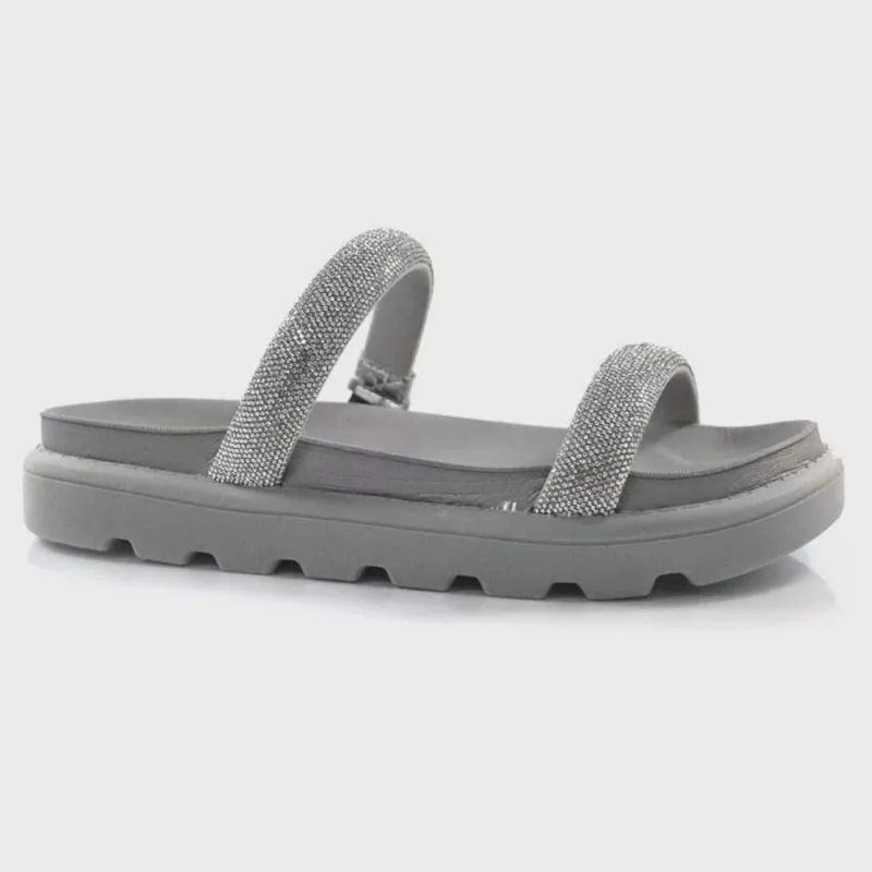 Tamanco Vizzano Feminino Brilho Salto Flatform Baixo 6559110