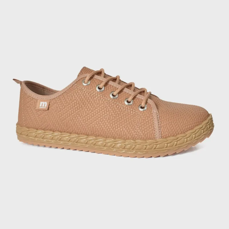 Tênis Moleca Casual Feminino Solado Trançado Nude
