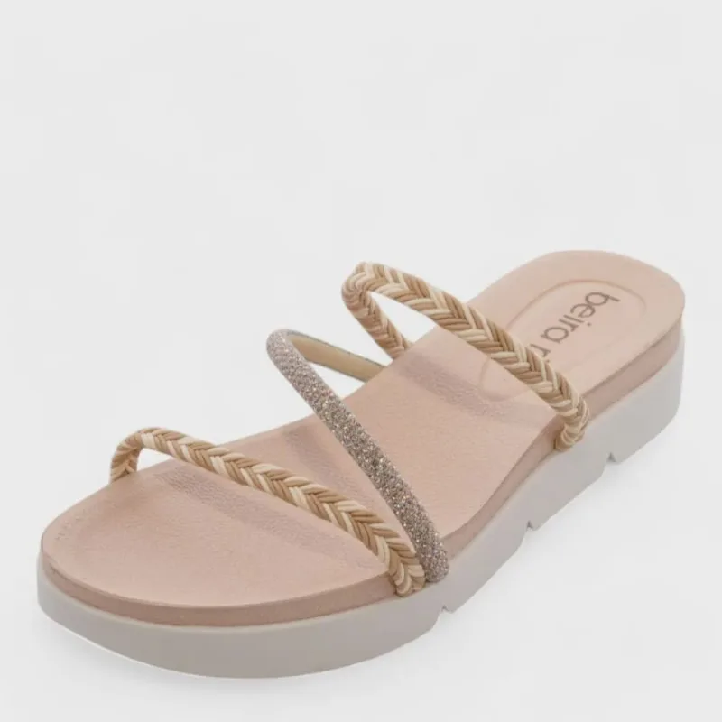 Tamanco Feminino Beira Rio Papete ref: 8387533 tranca-tira pronta strass
