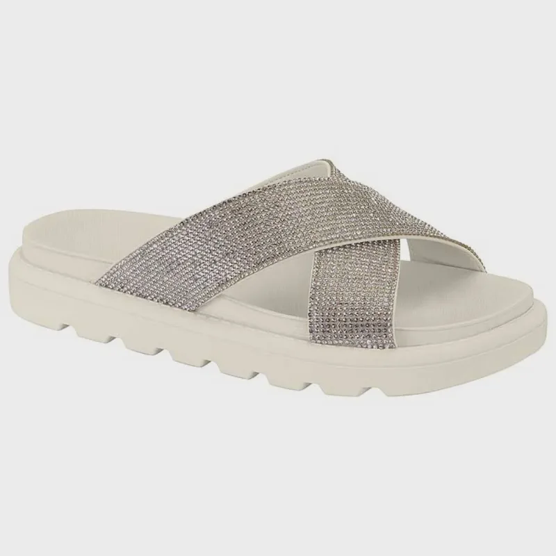 Chinelo Feminino Flatform Cristal Branco Off Vizzano 6459.122