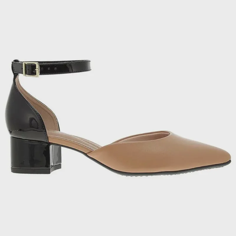 Scarpin Feminino Slingback Tan Preto Beira Rio 4182.204