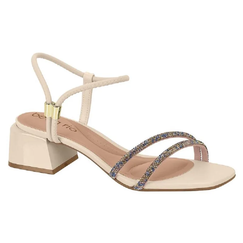 Sandalia Beira Rio Salto Medio Grosso Ref 8423.228.26510 Creme 37