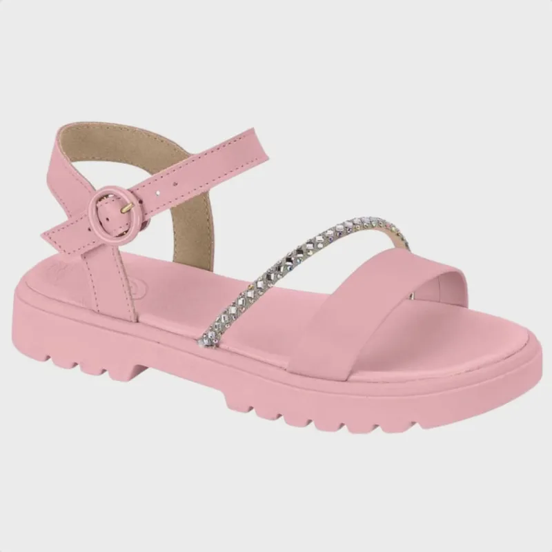 Sandália Infantil Molekinha Flatform Turim Com Brilho Rosa
