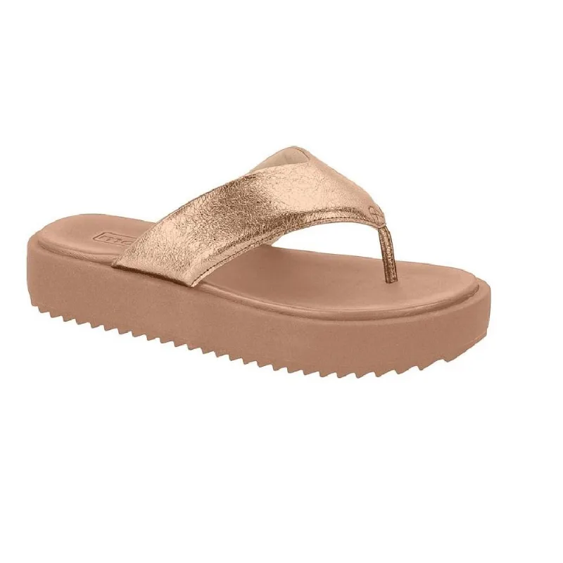 Chinelo Moleca De Dedo Metalizado Nude 037