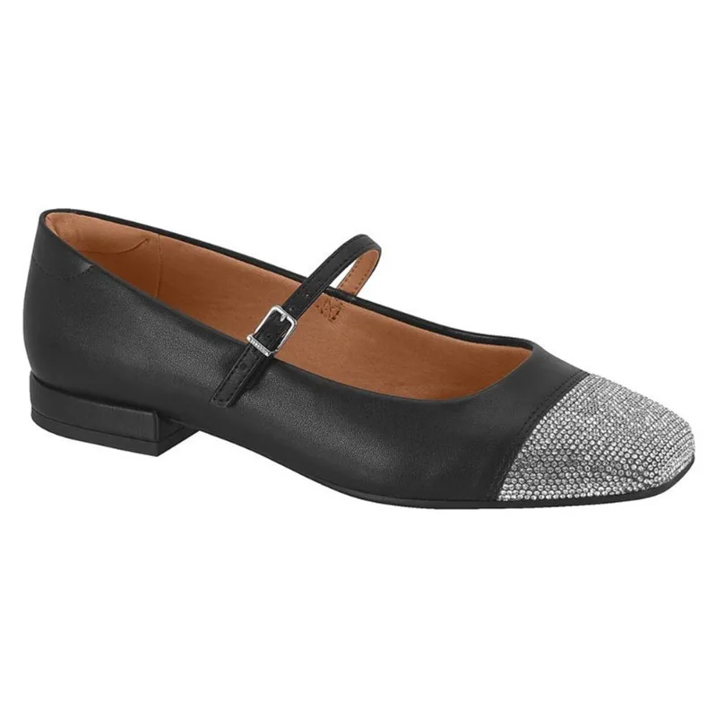 Sapato Sapatilha Boneca com Strass Salto Baixo Vizzano 1427.103