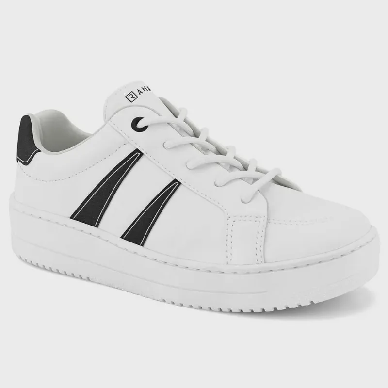 Tênis Casual Feminino Branco Preto Ramarim 2391222-0002