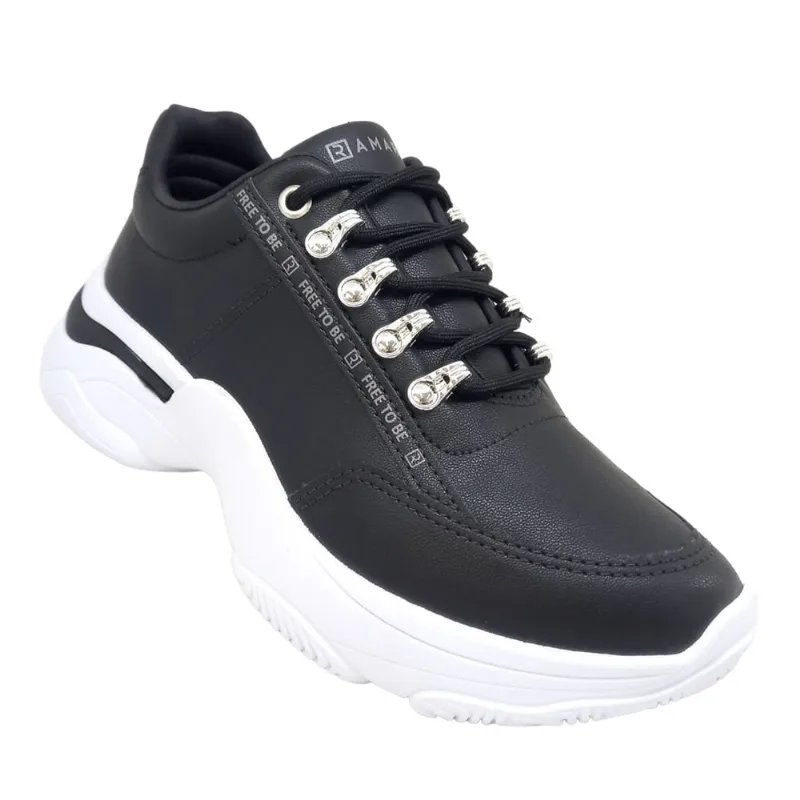 Tênis Feminino Ramarim Plataforma Chunky Flatform Cano Baixo Confortável Leve Macio