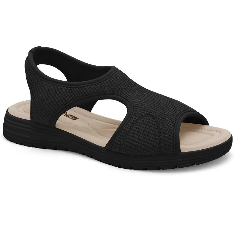 Sandalia Comfortflex Lycra Paris Ref 2351402-13 Preto 034