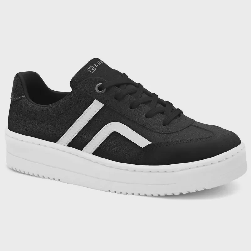 Tênis Casual Feminino snk Preto Branco Ramarim 2491103-0003