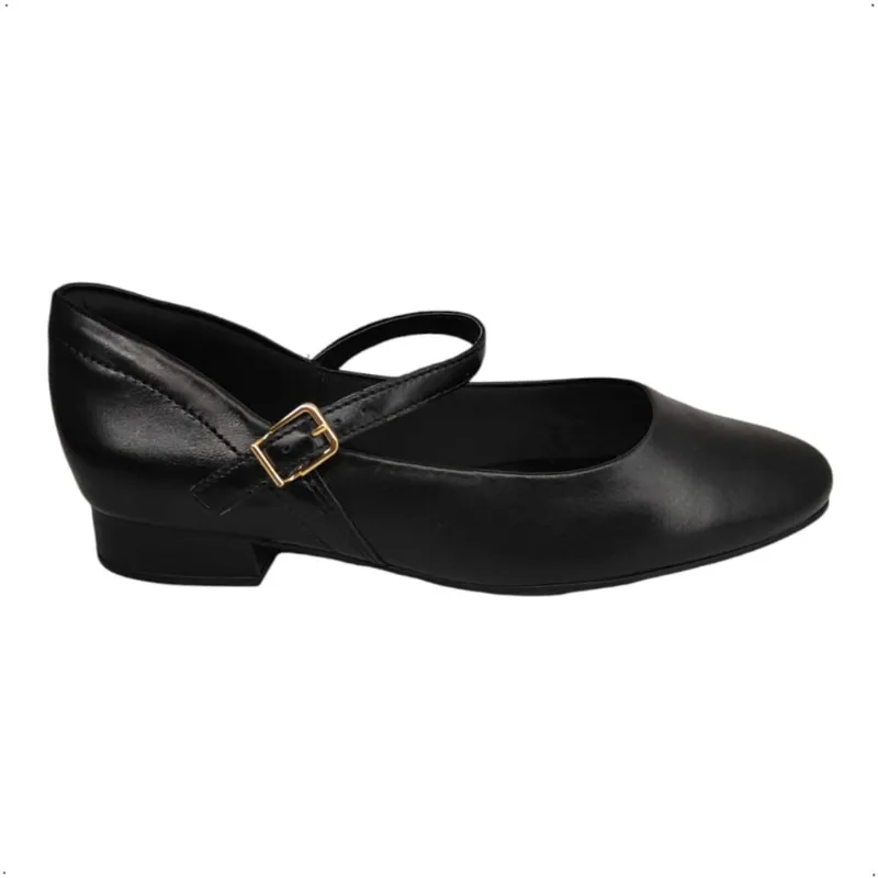 Sapato Casual Comfortflex Boneca Couro Salto baixo 82302