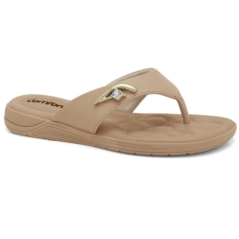 Chinelo Comfortflex Ref 2480403-3 Bege 036