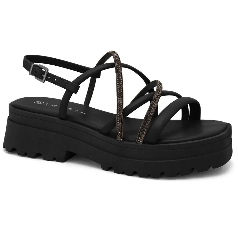 Sandalia Ramarim Ref 2438203-5 Preto/preto/grafite 034