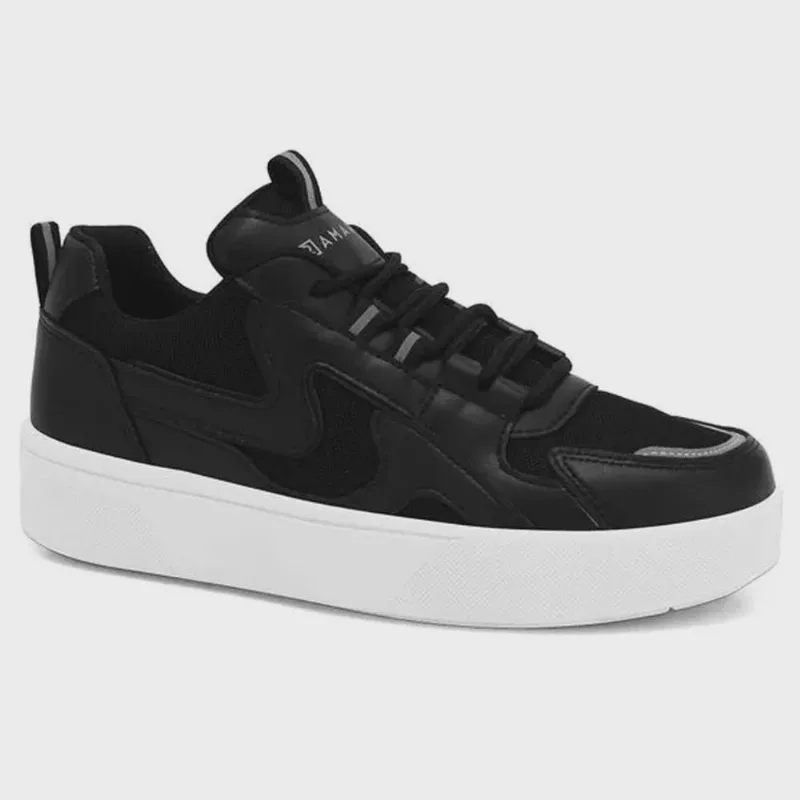Tênis Casual Feminino Crystal Preto Branco Ramarim 2483231-0004