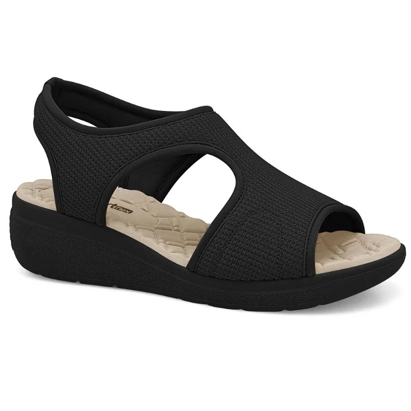Sandalia Comfortflex Lycra Ref 2486406 Preto 034