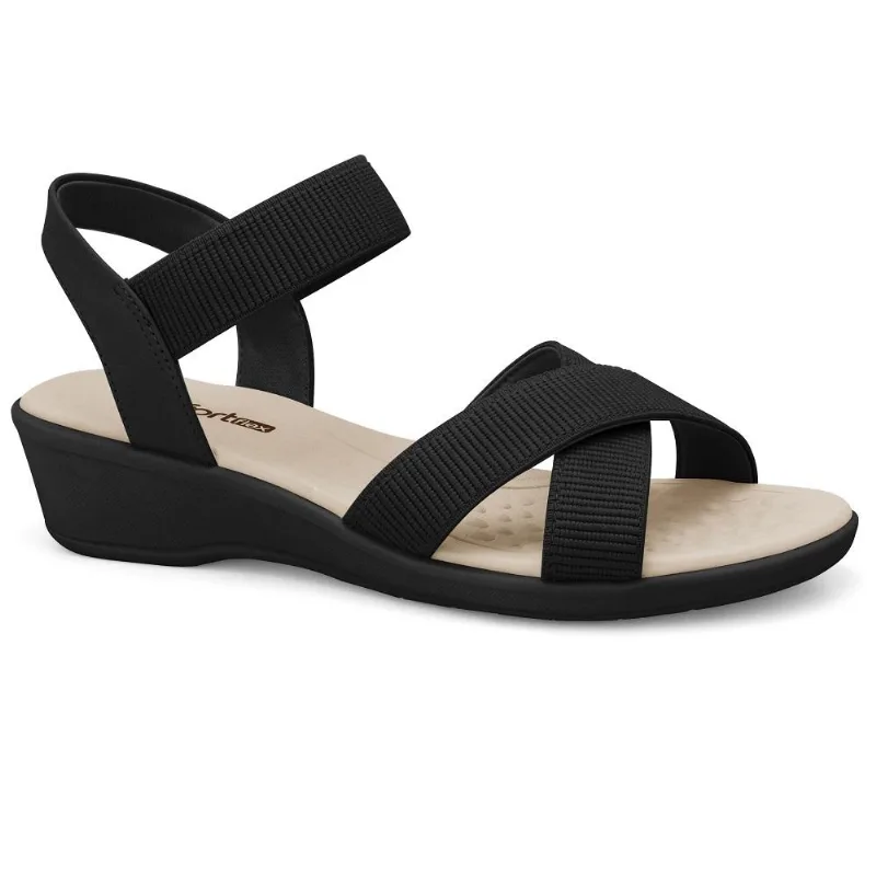 Sandalia Comfortflex Elastico Ref 2572301-4 Preto 036