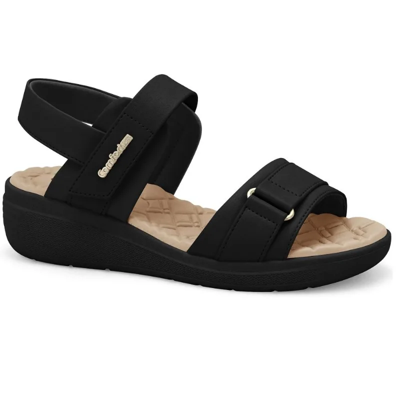 Sandalias Comfortflex Ref 2586305-3 Preto 039