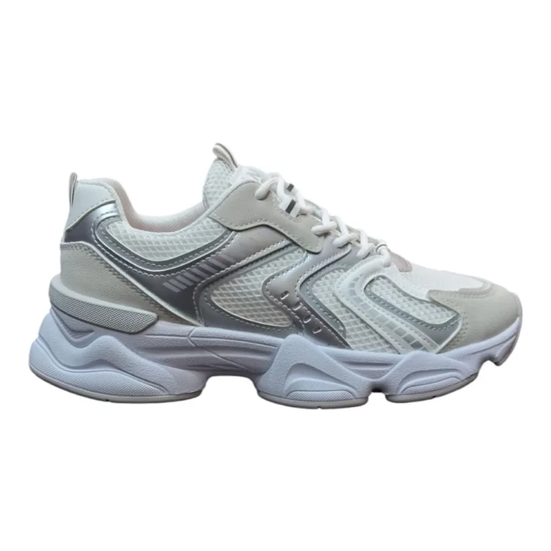 Tênis Feminino Esportivo Ramarim Boston 2590131 Branco Cinza