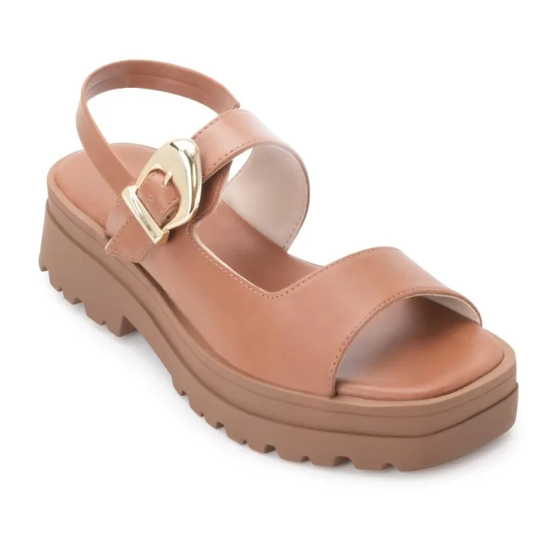 Sandália Plataforma C Ramarim RM25-25382 38 / Caramelo