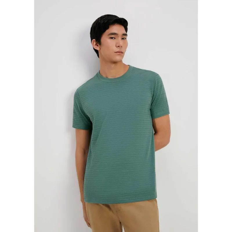 Camiseta Masculina Manga Curta Texturizada - Verde XG