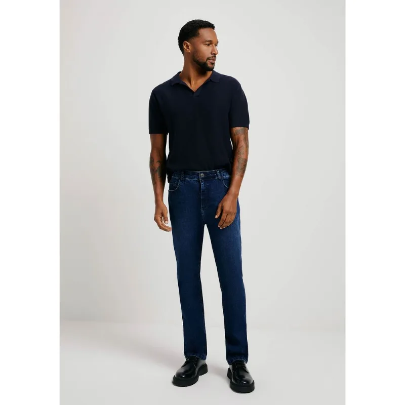 Calça Jeans Básica Masculina Slim - Azul 046