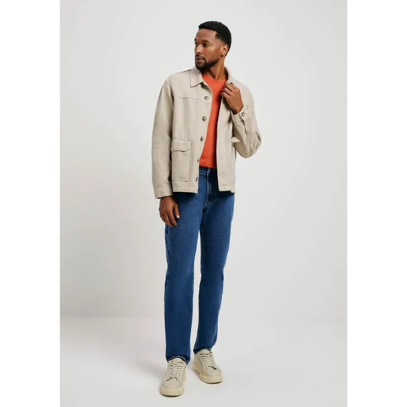 Calça Masculina Slim Em Jeans Moletom - Azul 044