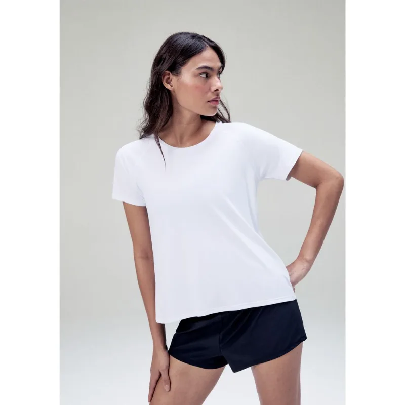 Camiseta Esportiva Feminina Com Transpasse Easy Care - Off white G