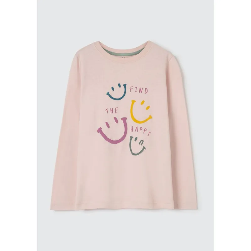 Blusa Infantil Menina Manga Longa Com Estampa Hering Kids - Rosa 012