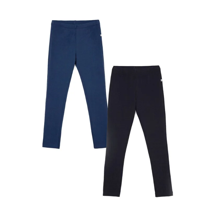 Kit Com 2 Calças Leggings Básicas Infantil Menina - Multicolorido 004