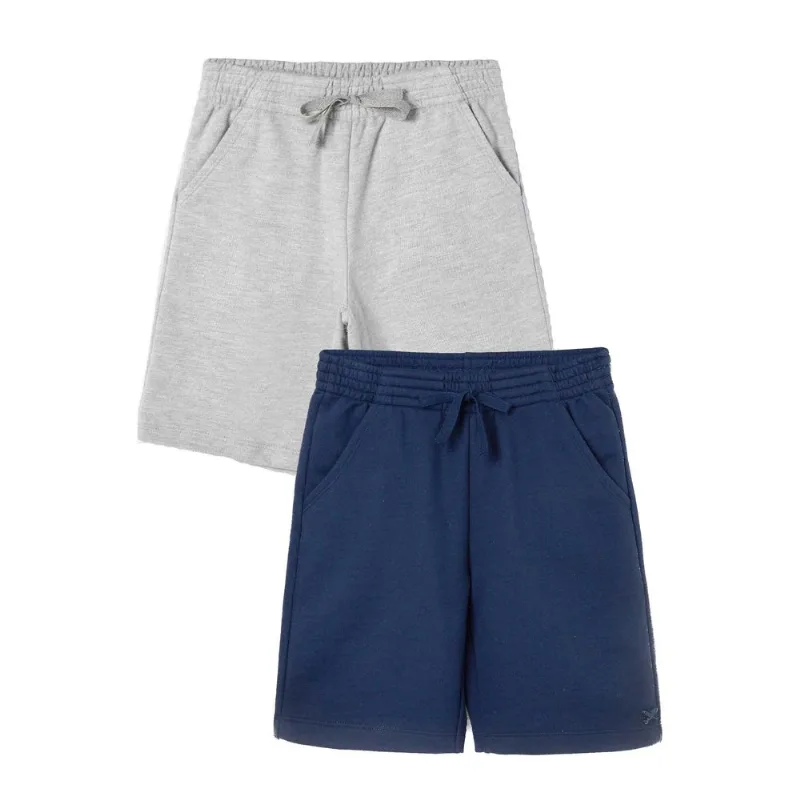 Kit Com 2 Bermudas Básica Infantis Menino Em Moletom - Multicolorido 012