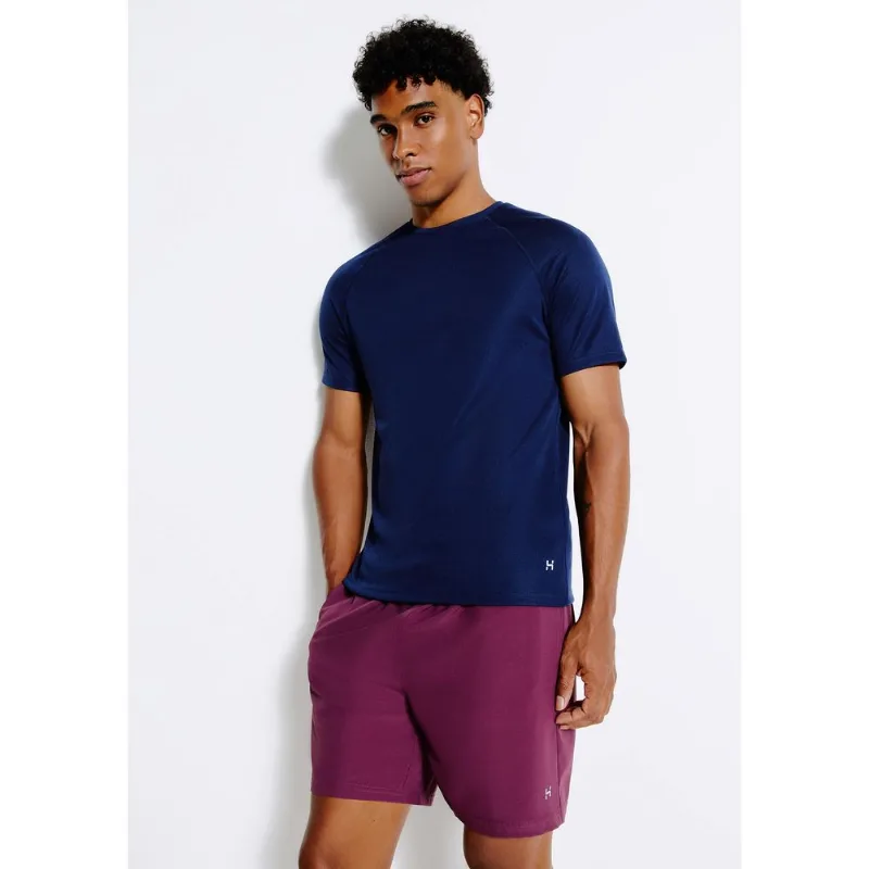 Camiseta Esportiva Masculina Manga Raglan - Azul G