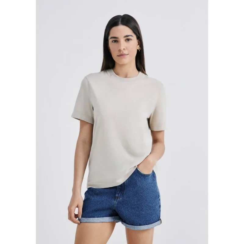 Camiseta Básica Feminina Estonada Soft - Bege G