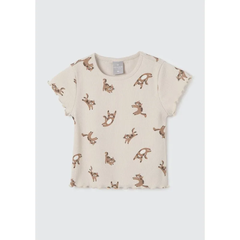 Blusa Infantil Menina Toddler Estampada - Bege 003