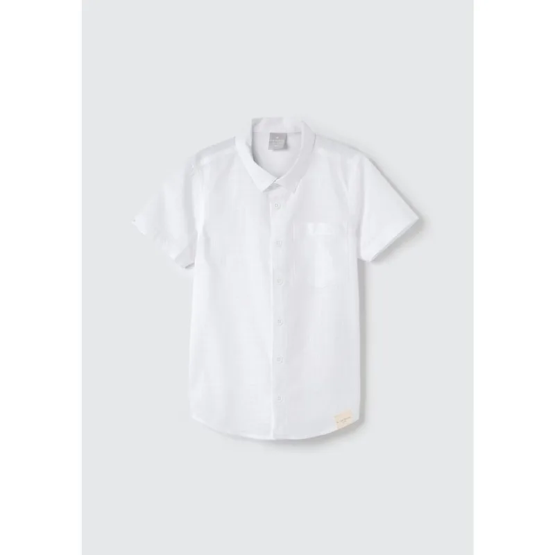Camisa Básica Infantil Menino Em Tecido De Algodão - Branco 014