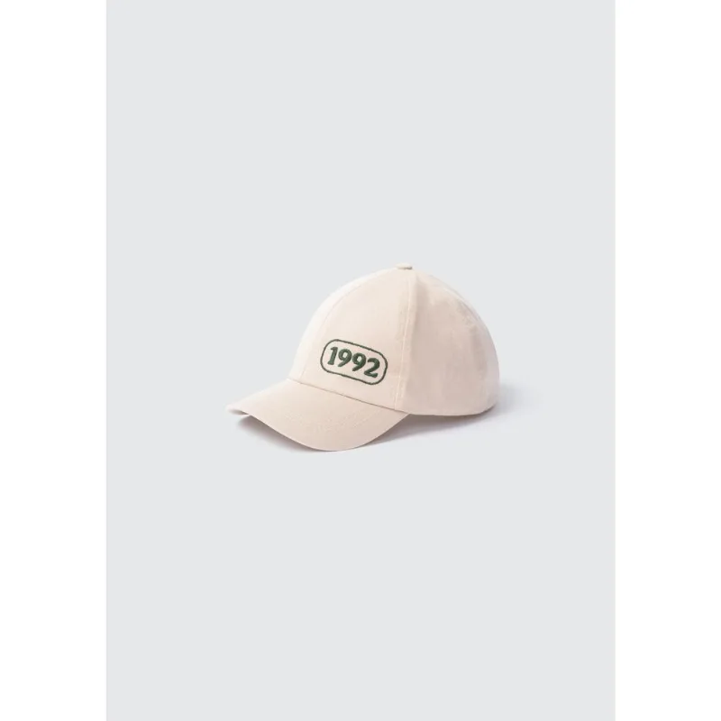 Boné Infantil Unissex Aba Redonda Em Sarja - Off white M