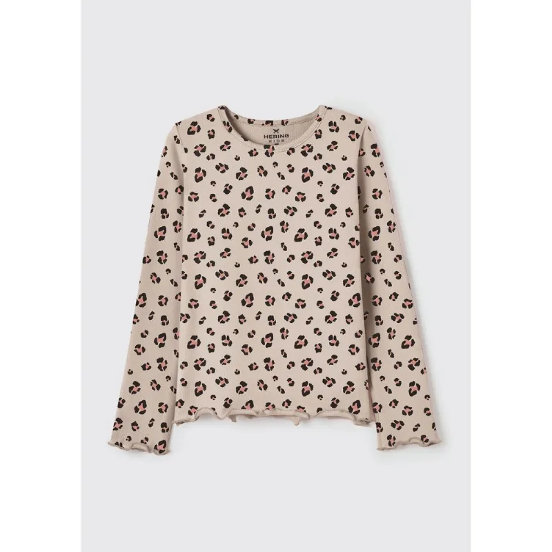 Blusa Infantil Menina Manga Longa Em Ribana - Bege 008