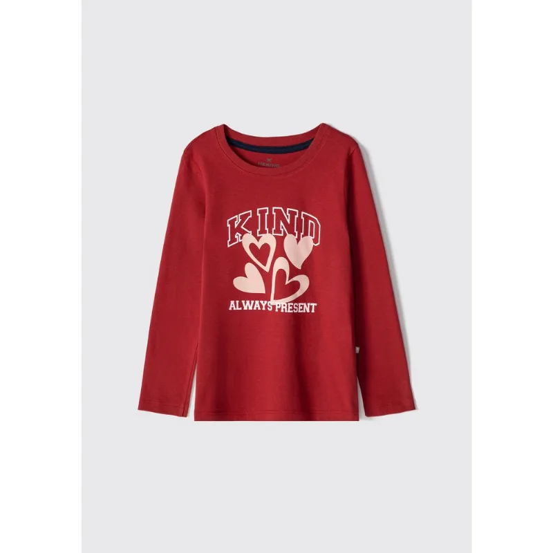 Blusa Infantil Menina Manga Longa Com Estampa Hering Kids - Vermelho 010