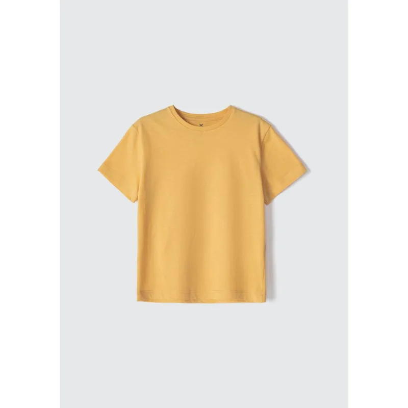 Camiseta Básica Infantil Menino Toddler Manga Curta - Amarelo 001
