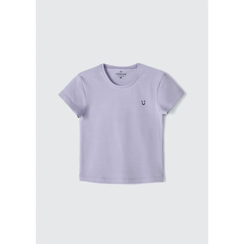 Blusa Básica Infantil Menina Toddler Manga Curta - Roxo 002