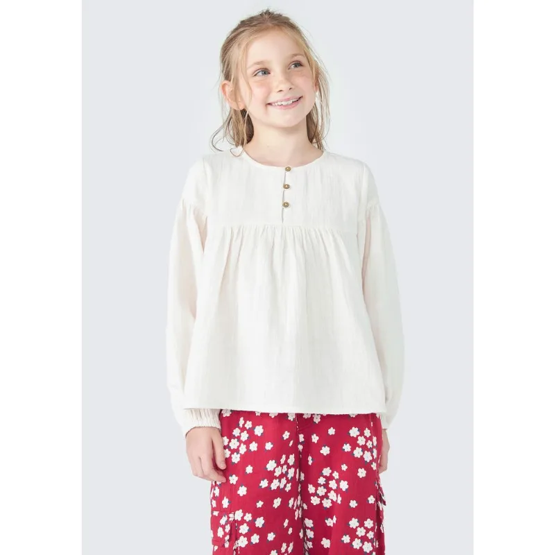 Blusa Infantil Menina Manga Longa - Off white 014