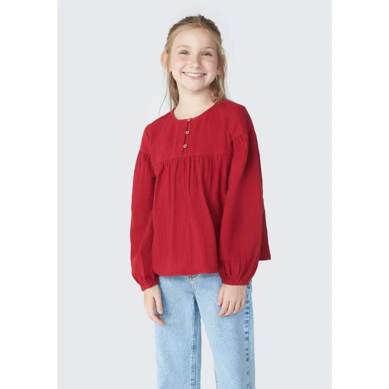 Blusa Infantil Menina Manga Longa - Vermelho 006