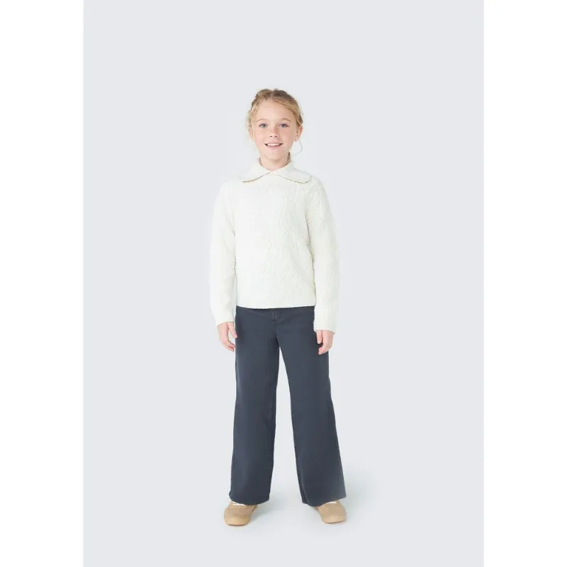 Blusão Infantil Menina Em Tricô - Off white 010