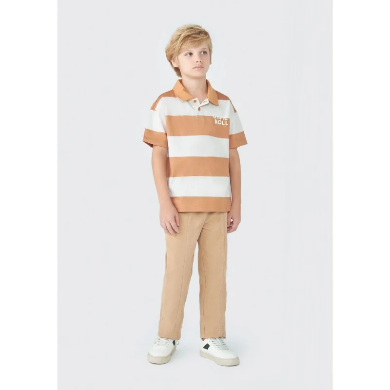 Calça Infantil Menino Em Veludo - Bege 006