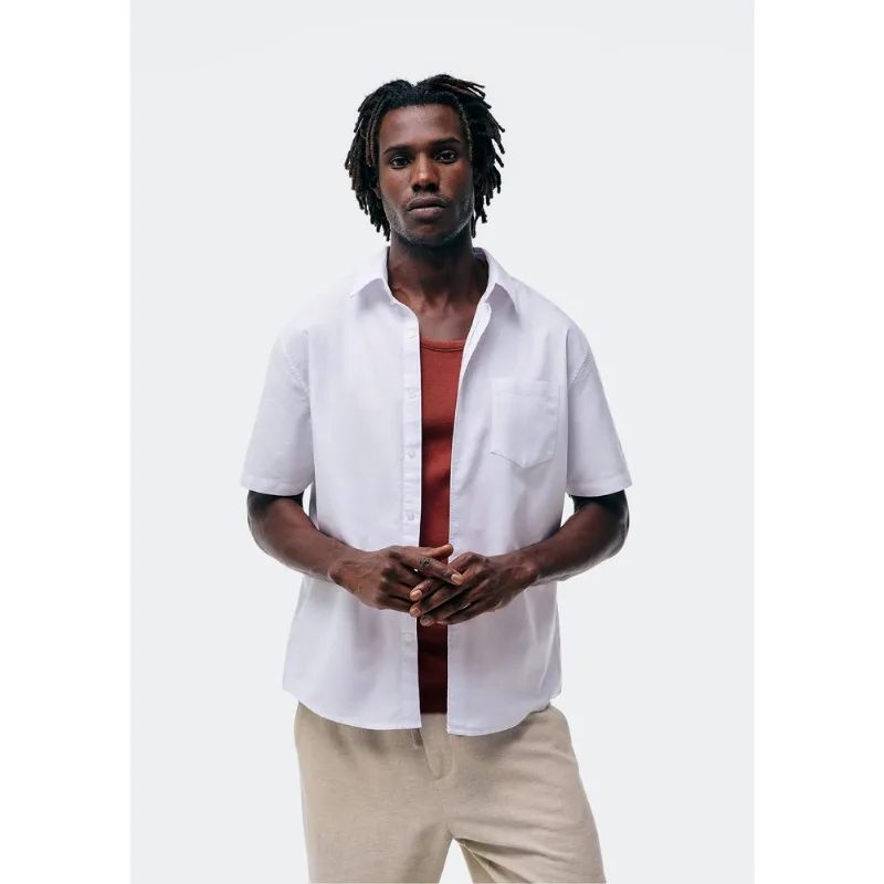 Camisa Masculina Manga Curta Com Bolso - Branco G