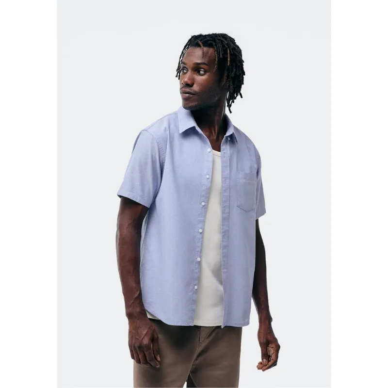 Camisa Masculina Manga Curta Com Bolso - Azul XXG