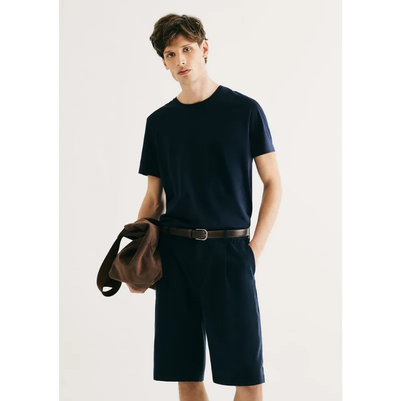 Camiseta Básica Masculina Manga Curta Pima - Azul EXG