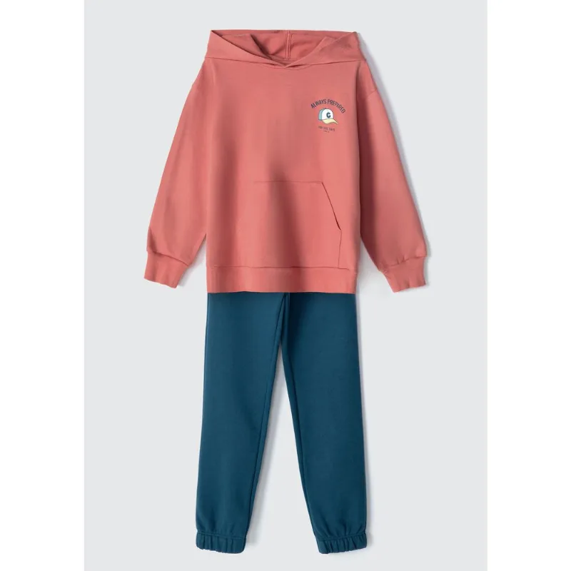 Conjunto de Moletom Infantil Menino Com Estampa - Vermelho 006